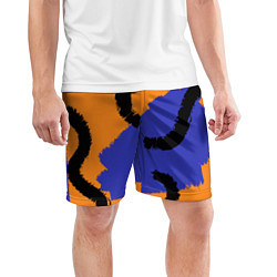 Шорты спортивные мужские Абстрактные крупные полосы, цвет: 3D-принт — фото 2
