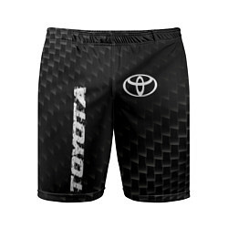 Шорты спортивные мужские Toyota карбоновый фон, цвет: 3D-принт