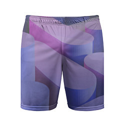Мужские спортивные шорты Абстрактные фиолетовые прямоугольники со скругленн