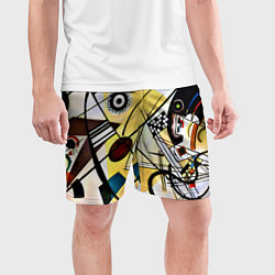 Шорты спортивные мужские Поперечная линия - Василий Кандинский, цвет: 3D-принт — фото 2