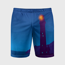Шорты спортивные мужские Маяк в ночи, цвет: 3D-принт
