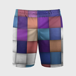 Шорты спортивные мужские Геометрическое множество разноцветных квадратов, цвет: 3D-принт