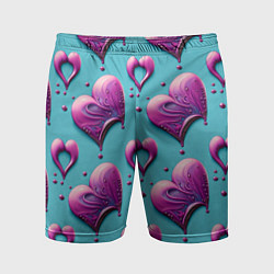 Мужские спортивные шорты Паттерн сердца и капли