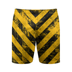 Мужские спортивные шорты WARNING - желто-черные полосы