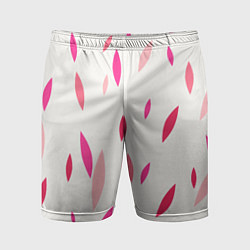 Шорты спортивные мужские Нежный светлый фон и листья в оттенках розового, цвет: 3D-принт