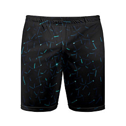 Мужские спортивные шорты Абстрактные неоновые светло-синие линии шара