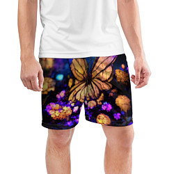 Шорты спортивные мужские Цветок бабочка midjouney, цвет: 3D-принт — фото 2