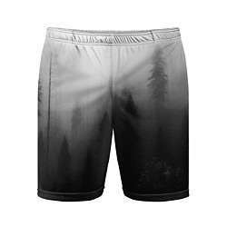 Мужские спортивные шорты Красивый туманный лес