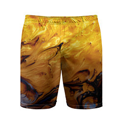 Шорты спортивные мужские Абстрактное жидкое золото, цвет: 3D-принт