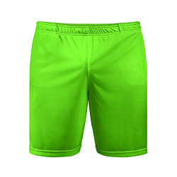 Шорты спортивные мужские Кислотный зеленый, цвет: 3D-принт