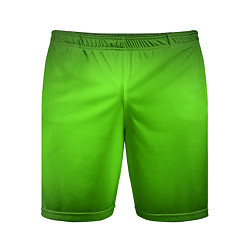 Шорты спортивные мужские Кислотный зеленый с градиентом, цвет: 3D-принт