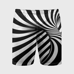 Мужские спортивные шорты Оптические иллюзии зебра