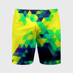 Шорты спортивные мужские Yellow green texture, цвет: 3D-принт