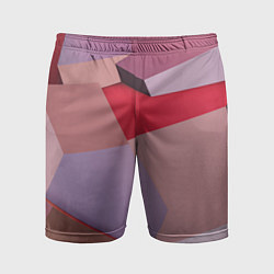 Шорты спортивные мужские Розовое абстрактное множество кубов, цвет: 3D-принт