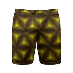 Шорты спортивные мужские Желтые треугольники, цвет: 3D-принт