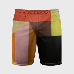 Шорты спортивные мужские Геометрическое множество разноцветных фигуры, цвет: 3D-принт