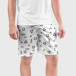 Шорты спортивные мужские Разные геометрические фигуры, цвет: 3D-принт — фото 2