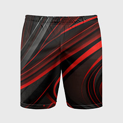 Мужские спортивные шорты Black and red abstract