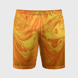 Шорты спортивные мужские Солнечный флюид арт, цвет: 3D-принт