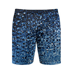 Мужские спортивные шорты Геометрическое множество синих кубов