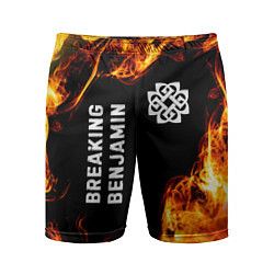Шорты спортивные мужские Breaking Benjamin и пылающий огонь, цвет: 3D-принт