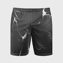 Шорты спортивные мужские Черно-белый узор, цвет: 3D-принт