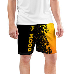 Шорты спортивные мужские Doom - gold gradient: по-вертикали, цвет: 3D-принт — фото 2
