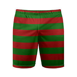 Мужские спортивные шорты Красно-зеленые полоски