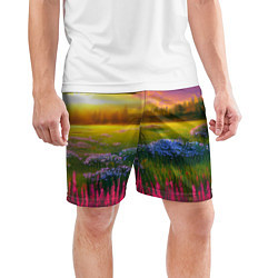 Шорты спортивные мужские Летний закат, цвет: 3D-принт — фото 2