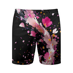 Шорты спортивные мужские Вихрь розовых лепестков, цвет: 3D-принт