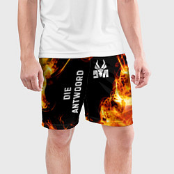 Шорты спортивные мужские Die Antwoord и пылающий огонь, цвет: 3D-принт — фото 2