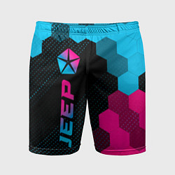 Шорты спортивные мужские Jeep - neon gradient: по-вертикали, цвет: 3D-принт