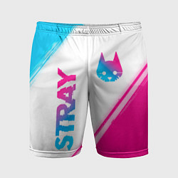 Мужские спортивные шорты Stray neon gradient style: надпись, символ