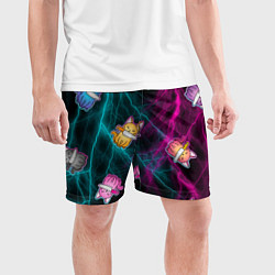 Шорты спортивные мужские Котики и стихия, цвет: 3D-принт — фото 2