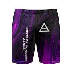 Шорты спортивные мужские Thirty Seconds to Mars violet plasma, цвет: 3D-принт