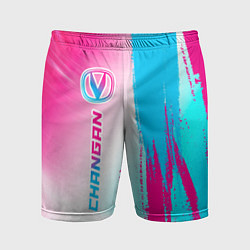 Шорты спортивные мужские Changan neon gradient style: по-вертикали, цвет: 3D-принт