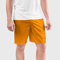 Шорты спортивные мужские Абстракция оранжевый, цвет: 3D-принт — фото 2