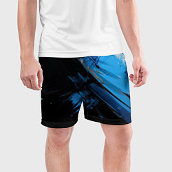 Шорты спортивные мужские Черно-синяя краска, цвет: 3D-принт — фото 2