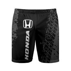 Мужские спортивные шорты Honda speed на темном фоне со следами шин: по-верт