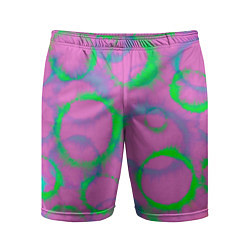 Шорты спортивные мужские Тай дай розовый с зеленым, цвет: 3D-принт