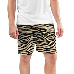 Шорты спортивные мужские Шкура зебры и белого тигра, цвет: 3D-принт — фото 2