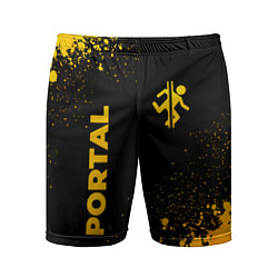 Шорты спортивные мужские Portal - gold gradient: надпись, символ, цвет: 3D-принт