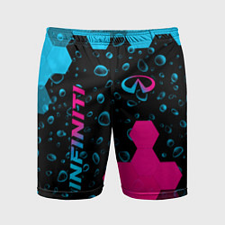 Мужские спортивные шорты Infiniti - neon gradient: надпись, символ