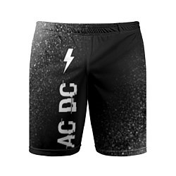 Мужские спортивные шорты AC DC glitch на темном фоне: по-вертикали