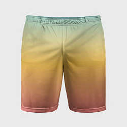 Шорты спортивные мужские Градиент Персиковый закат, цвет: 3D-принт