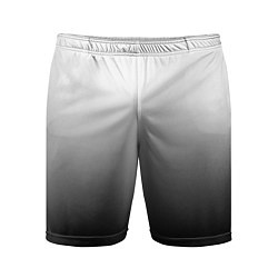 Шорты спортивные мужские Бело-чёрный градиент, цвет: 3D-принт