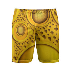 Шорты спортивные мужские Желтая объемная текстура, цвет: 3D-принт