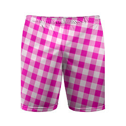 Шорты спортивные мужские Розовая клетка Барби, цвет: 3D-принт