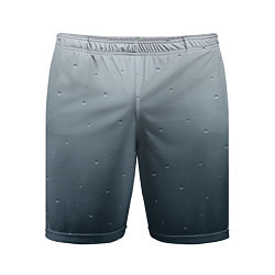 Шорты спортивные мужские Серый градиент капли, цвет: 3D-принт