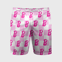Мужские спортивные шорты Розовая шашка и Барби